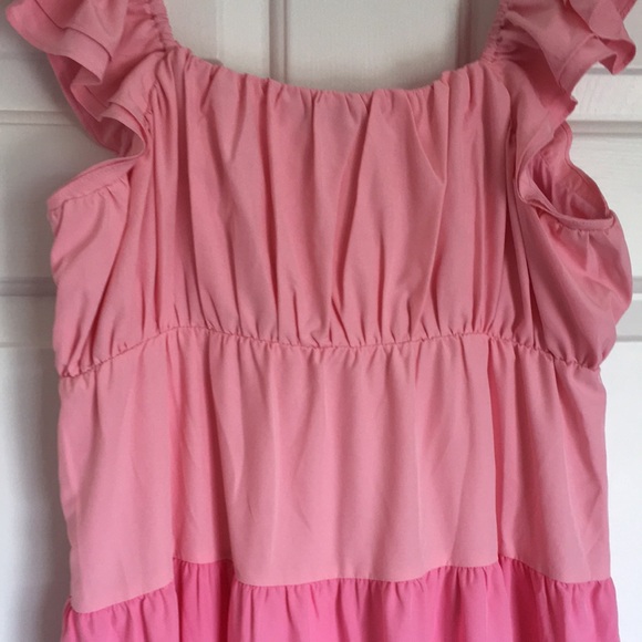 NWT English Factory pink ruffle tiered maxi dress M Vici Caprice dress - Picture 9 of 13